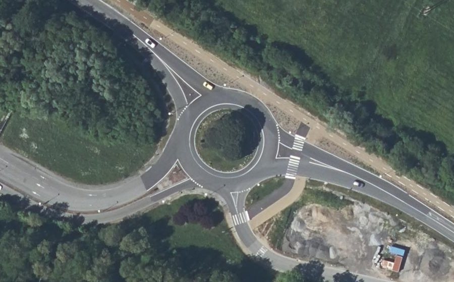 Vue aérienne du Rond-Point des Forges