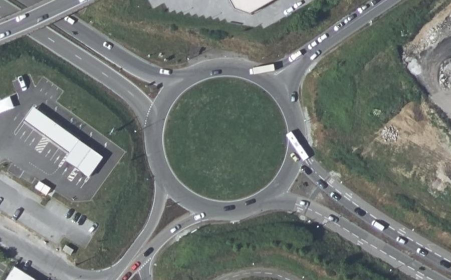 Vue aérienne du Rond-Point de la Janvraie