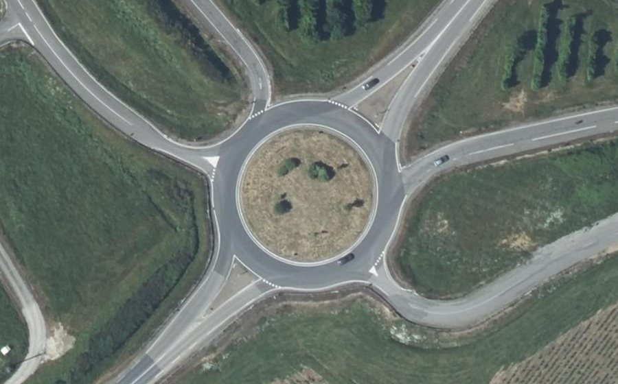 Vue aérienne du Rond-point de Loriere