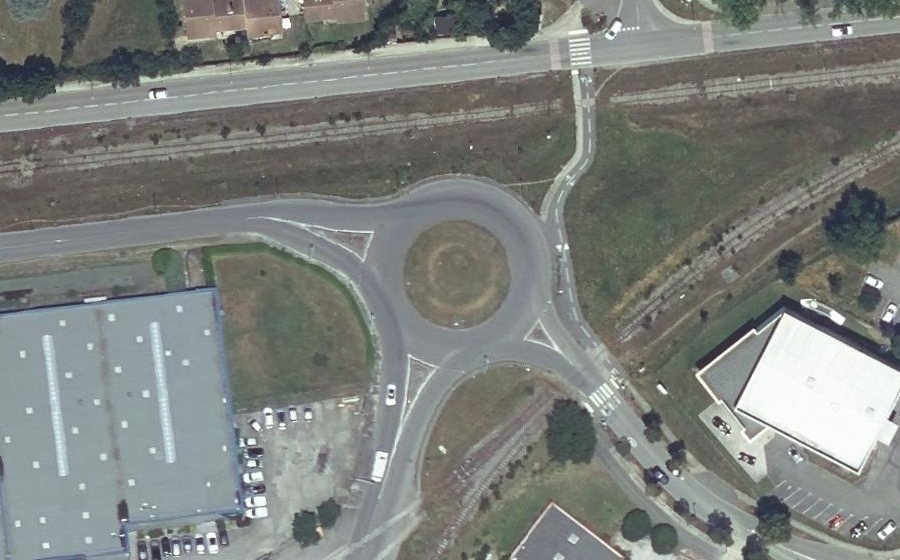 Vue aérienne du Rond-Point Saturne