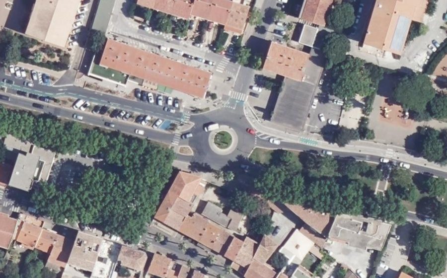 Vue aérienne du Rond-Point du Général Leclerc