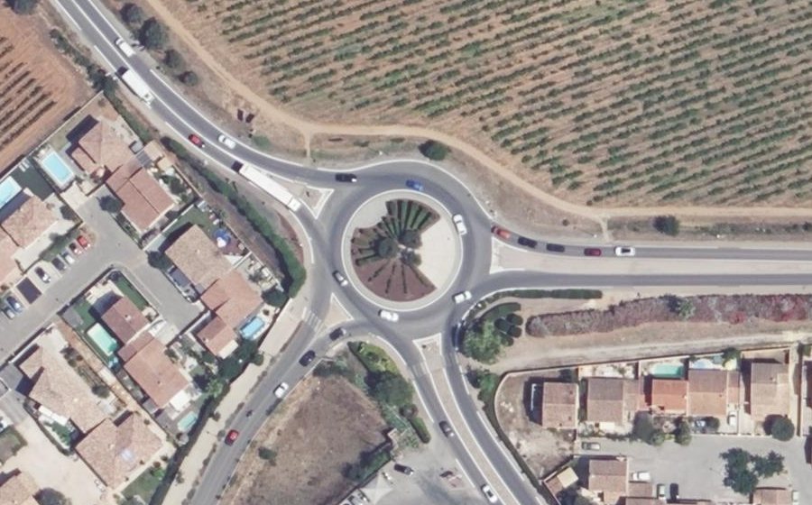 Vue aérienne du Rond-Point des Harkis