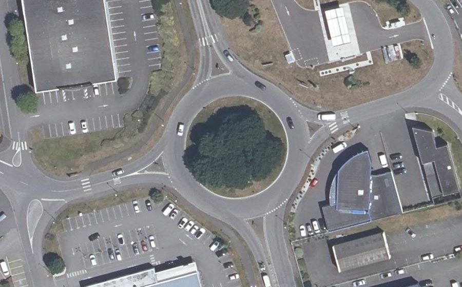 Vue aérienne du Rond-Point des Islandais