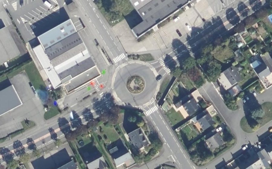 Vue aérienne du Rond-Point de La Fleuriais