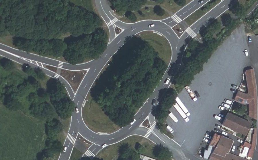 Vue aérienne du Place René Le Bault de La Morinière