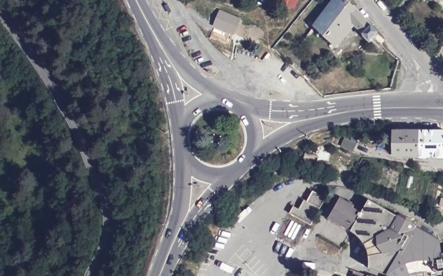 Vue aérienne du Rond-Point des Alpes