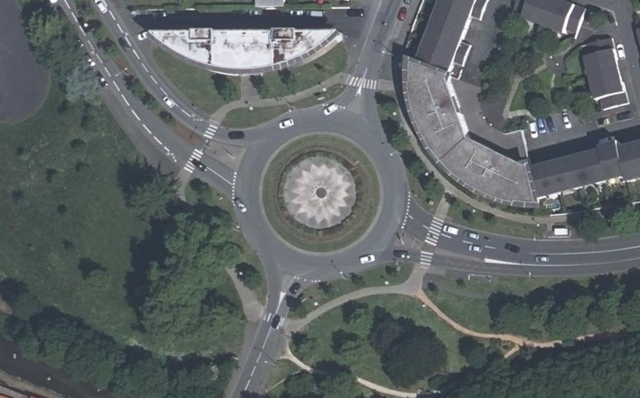 Vue aérienne du Place François Mauriac
