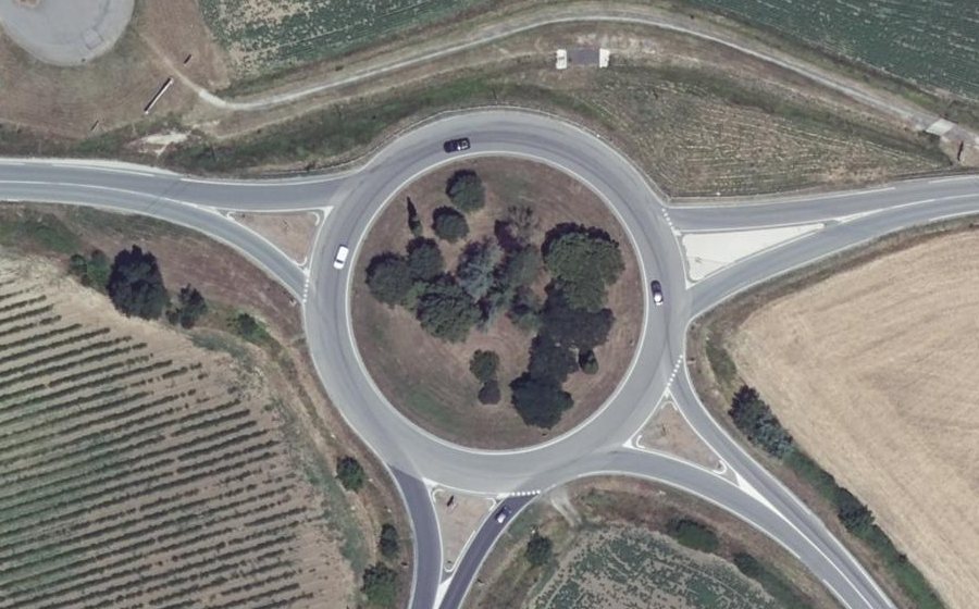Vue aérienne du Voie d'Évitement de Bram