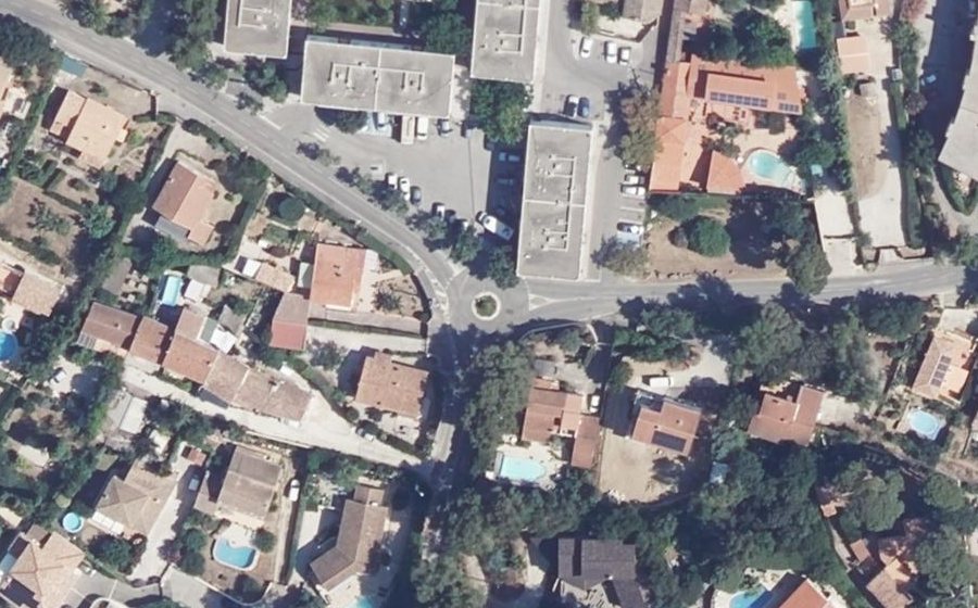 Vue aérienne du Rond-Point Albert Rubini