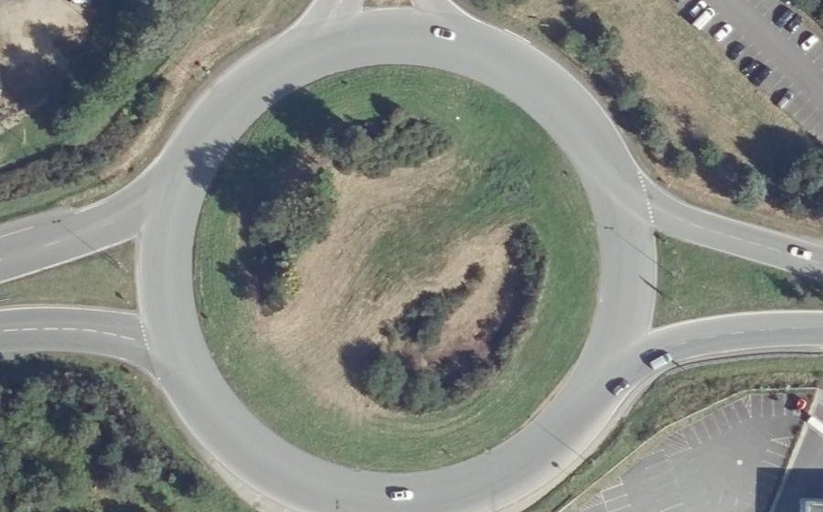 Vue aérienne du Rond-Point de Troyallac'h
