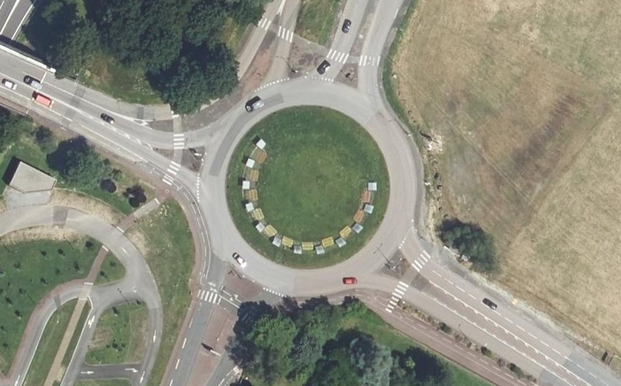 Vue aérienne du Rond-point d'Icheon