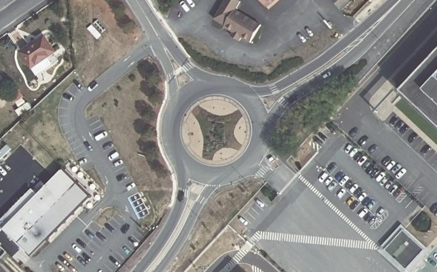 Vue aérienne du Rond-Point Marcel Hanriot