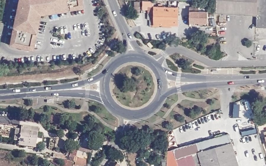 Vue aérienne du Rond-Point Antoine de Saint-Exupéry