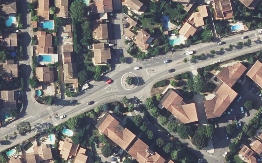 Vue aérienne du Rond-point Aime Mille