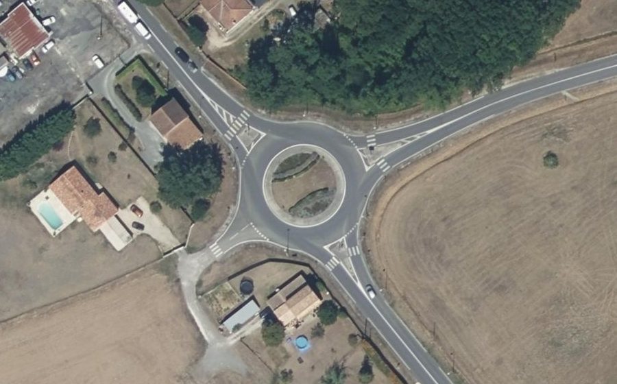 Vue aérienne du Rond-Point Les Carrières