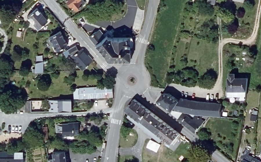 Vue aérienne du Rond-point des Quatre Chemins