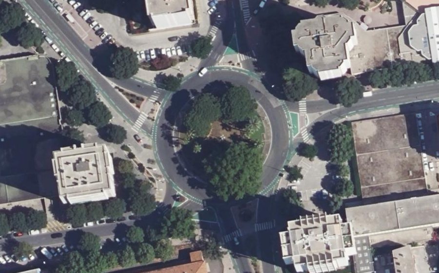 Vue aérienne du Rond-Point de la Neuvième Division d'Infanterie Colonial