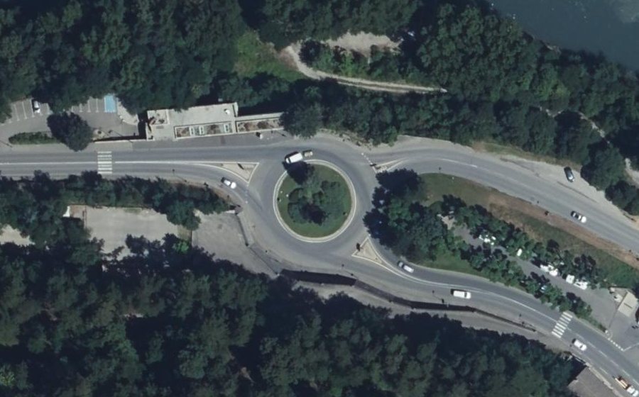 Vue aérienne du Rond-Point Melchior-Donnet