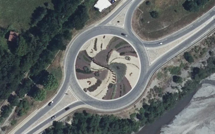 Vue aérienne du Rond-Point des Ammonites