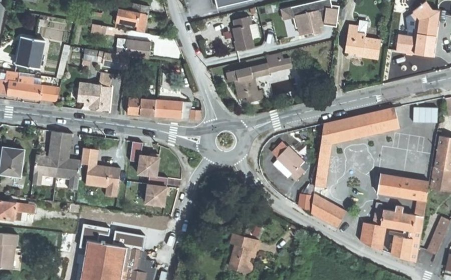 Vue aérienne du Rond-Point des Écoles