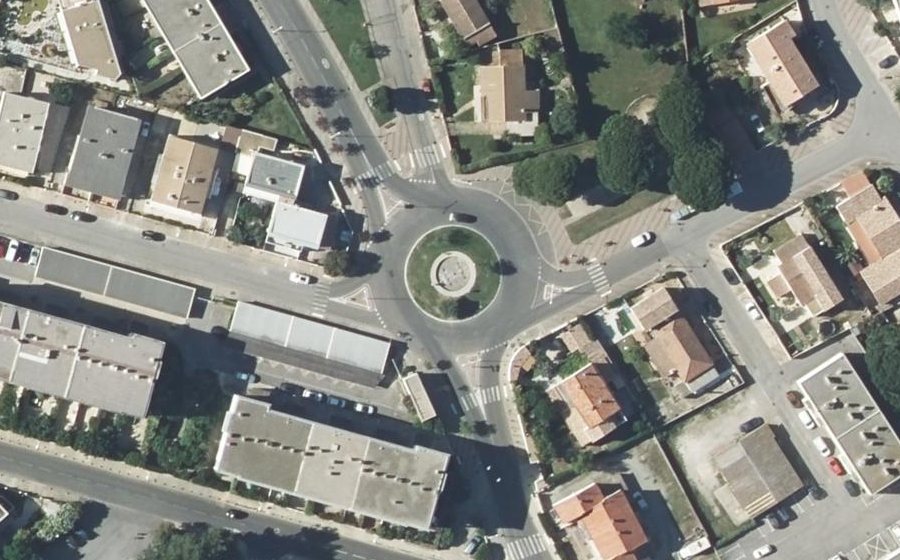 Vue aérienne du Rond-Point des Salins