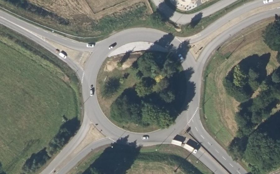 Vue aérienne du Rond-Point de la Résistance