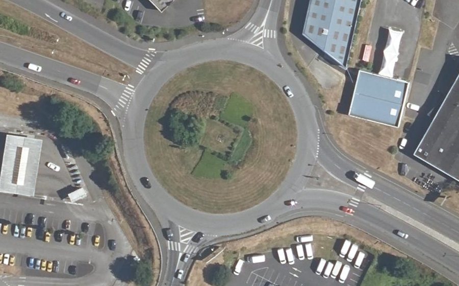 Vue aérienne du Rond-Point du Carpont