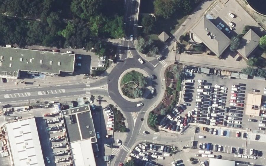 Vue aérienne du Rond-Point Marguerite de Coriolis