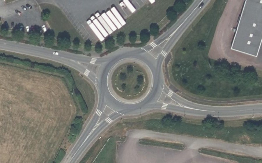 Vue aérienne du Carrefour des Quatre Chemins