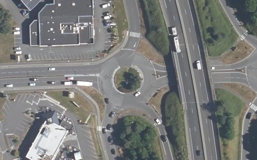 Vue aérienne du Rond-Point Coté Terre