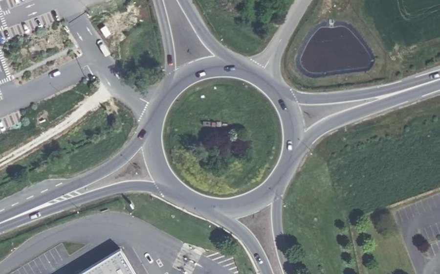 Vue aérienne du Rond-Point Georges Stephenson