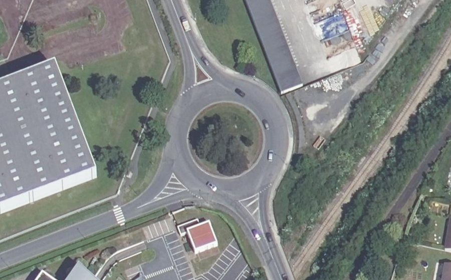 Vue aérienne du Rond-Point d'Étampes