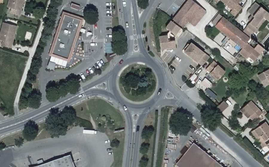 Vue aérienne du Rond-Point Pierre Mendès-France