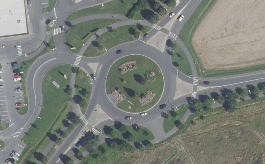 Vue aérienne du Rond-Point Robert Schuman