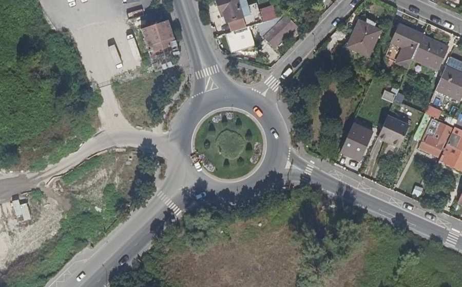 Vue aérienne du Rond-Point du Christ
