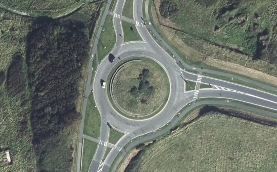 Vue aérienne du Rond-Point du Fort de la Crèche