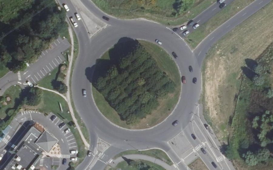 Vue aérienne du Rond-point du Champ de Foire