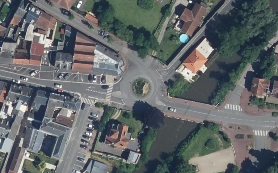 Vue aérienne du Rond Point Ochsenhausen