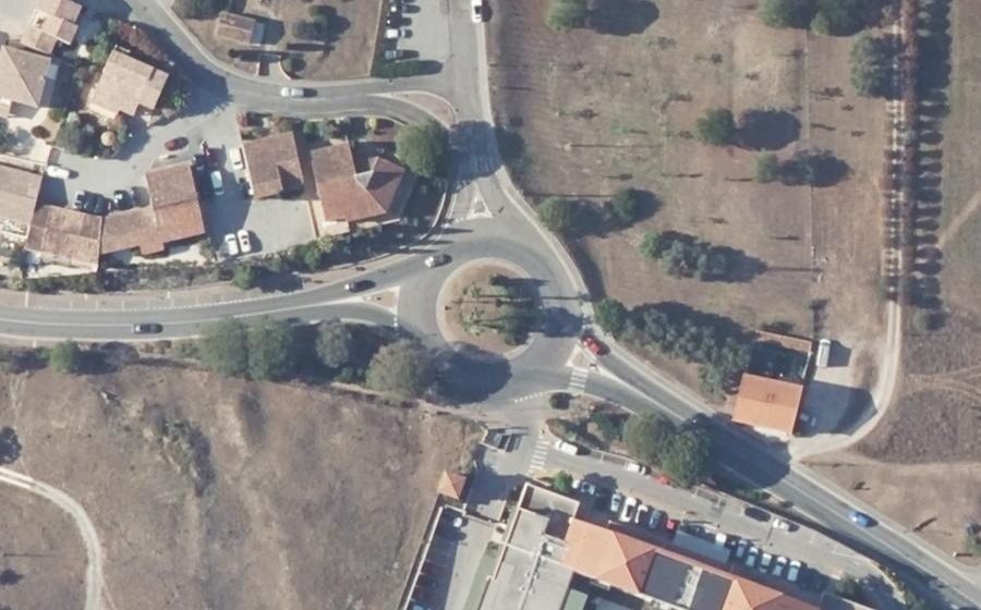 Vue aérienne du Rond-Point Raoul et Héloïse Mege