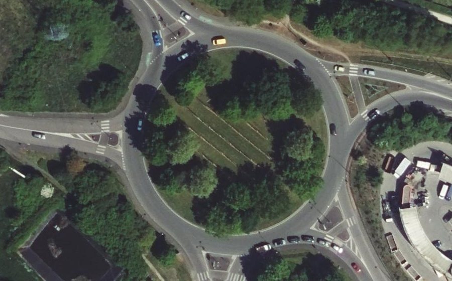 Vue aérienne du Rond-Point Bury Courcelle
