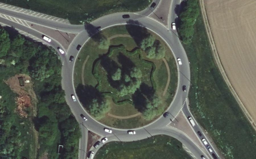 Vue aérienne du Rond-Point du Général Leclerc