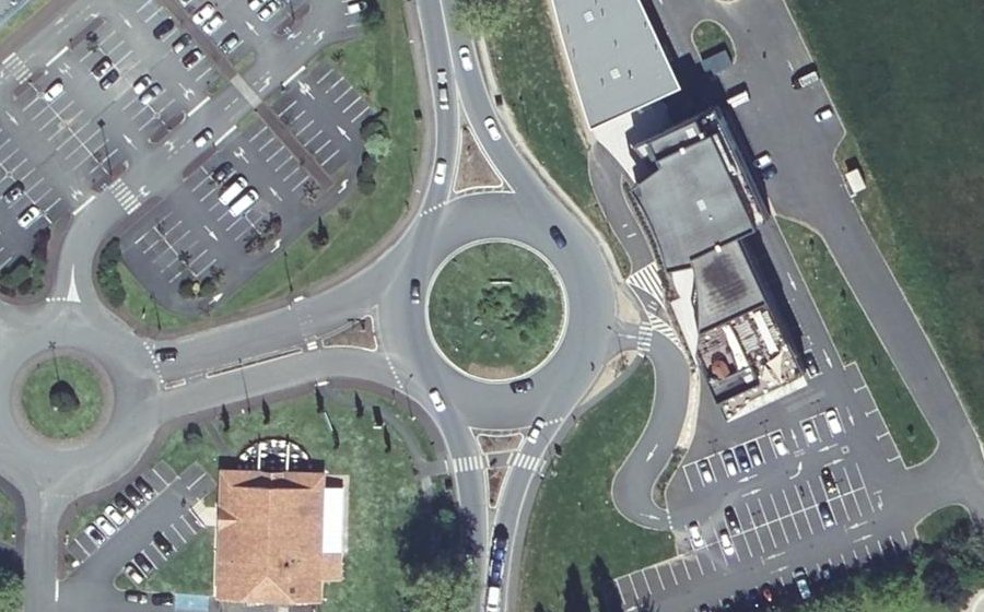 Vue aérienne du Rond-Point du Ponteix