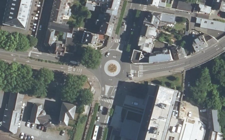 Vue aérienne du Rond-Point Clemenceau-Charner