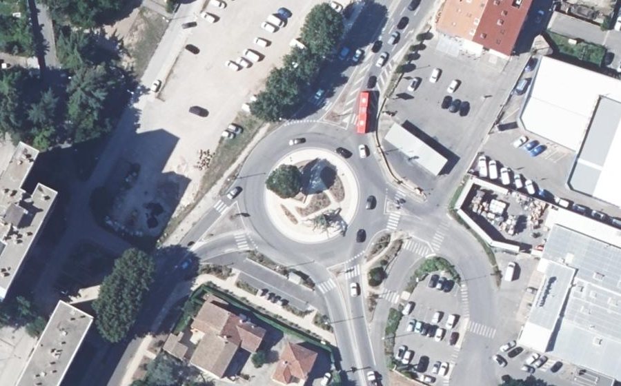 Vue aérienne du Rond-Point Edgar Tailhades