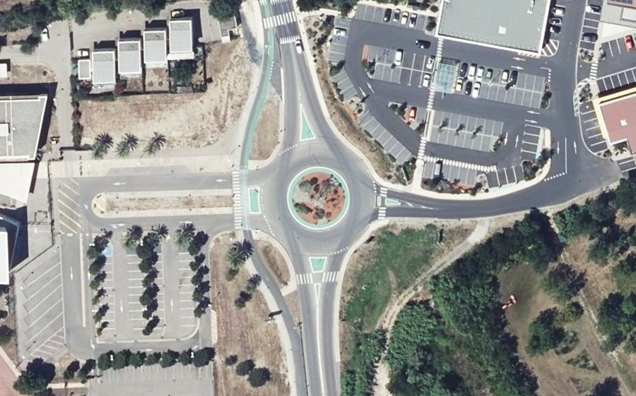Vue aérienne du Rond-Point du Collège