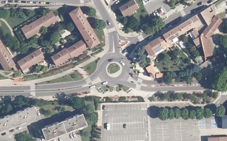 Vue aérienne du Rond-Point des Carriers