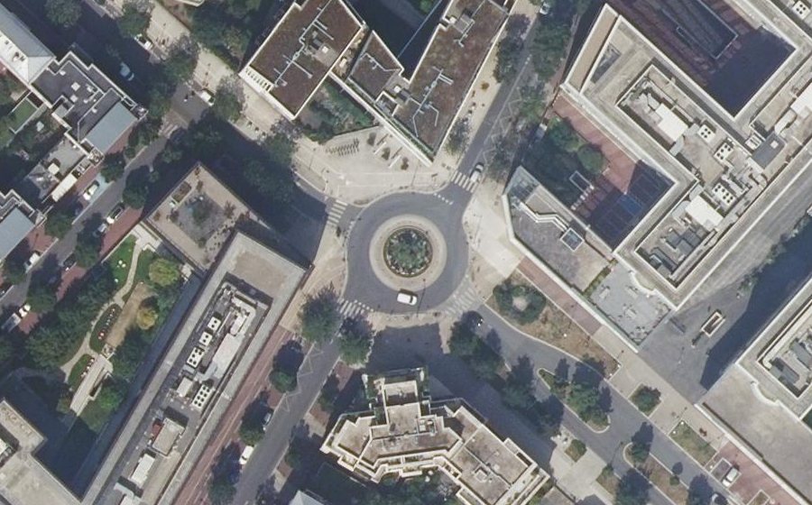 Vue aérienne du Place du 17 Octobre 1961