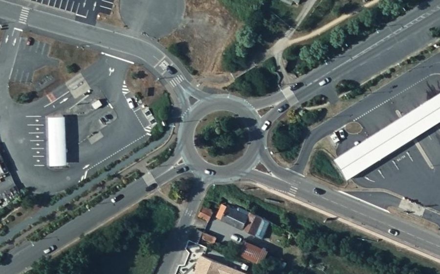 Vue aérienne du Rond-Point de la Déchaume