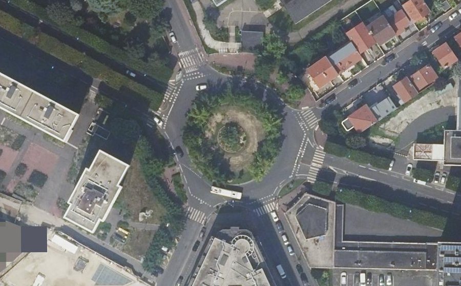 Vue aérienne du Rond-Point Youri Gagarine