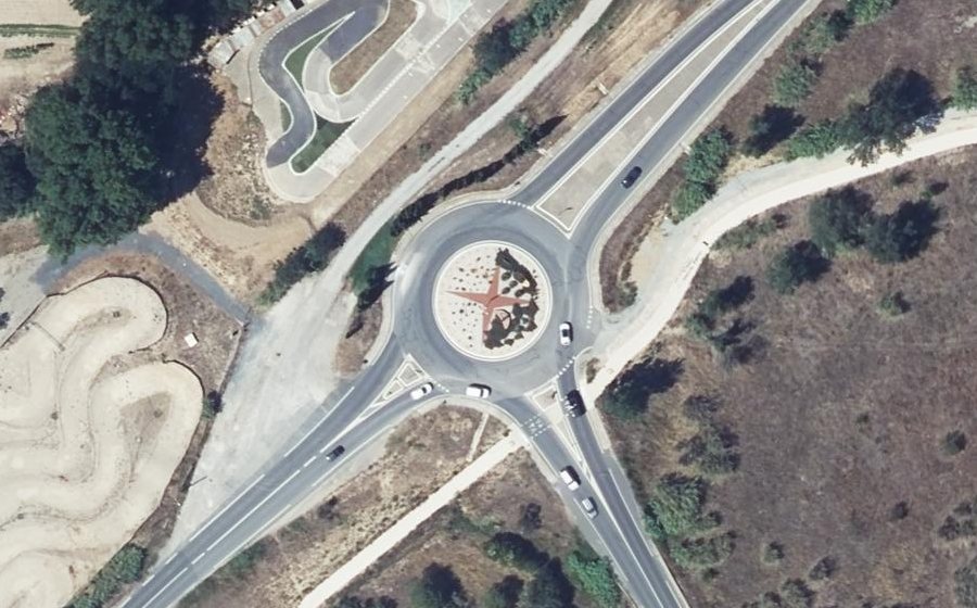 Vue aérienne du Rond-Point de la Marine